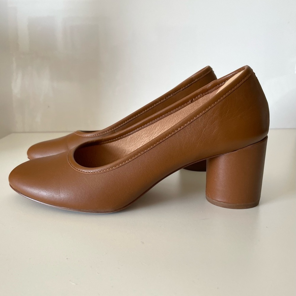 Madewell Reid Leather Pumps sz 8 English Saddle